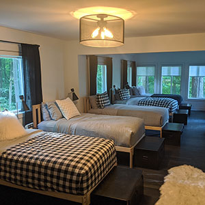 large room with beds