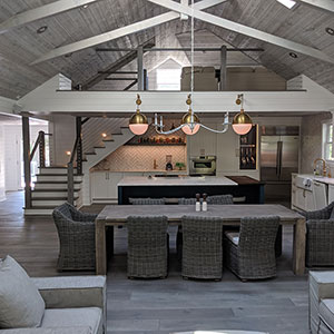 cottage kitchen and dining area